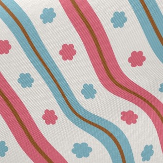 Small Flowers And Lines Twill