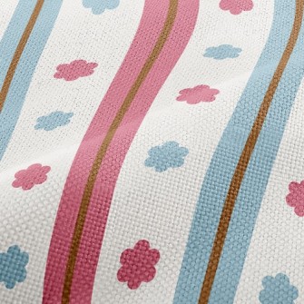 Small Flowers And Lines Performance Linen
