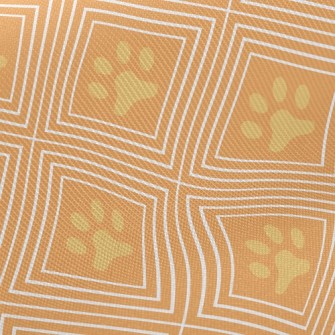 Diamond Frame Dog Footprints Twill