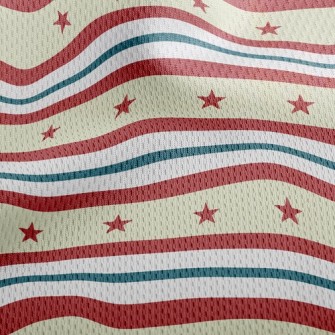 Striped Star Athletic Mesh Flat Back