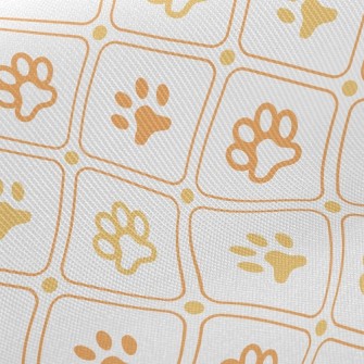 Checkered Dog Footprints Twill