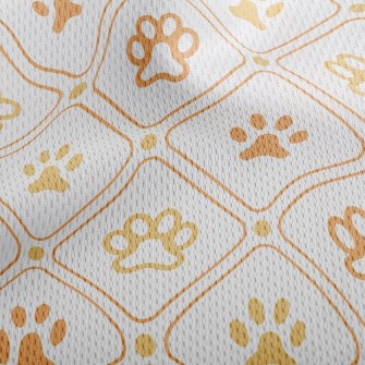 Checkered Dog Footprints Athletic Mesh Flat Back