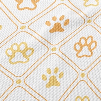 Checkered Dog Footprints Birdseye Piqué