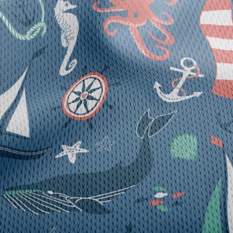 Cute Sea Creatures Athletic Mesh Flat Back