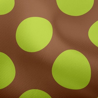 Trendy Mustard Green Dots Dobby