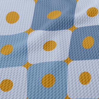 Orange Polka Dot Square Birdseye Piqué