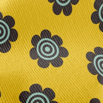 Black Spiral Sunflower Standard Corduroy