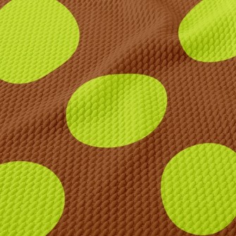Trendy Mustard Green Dots Birdseye Piqué