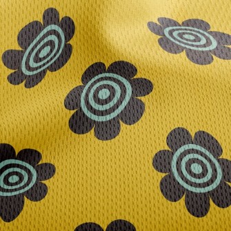 Black Spiral Sunflower Athletic Mesh Flat Back