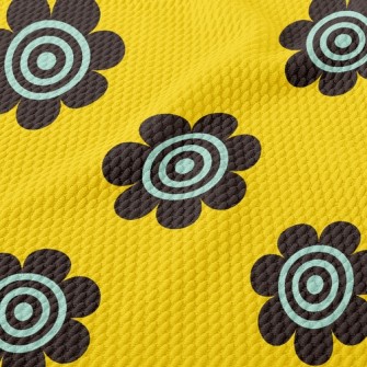 Black Spiral Sunflower Birdseye Piqué