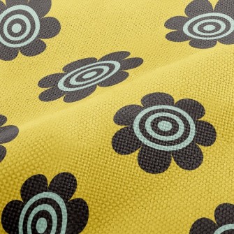 Black Spiral Sunflower Performance Linen