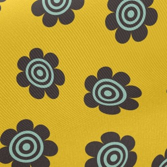 Black Spiral Sunflower Twill