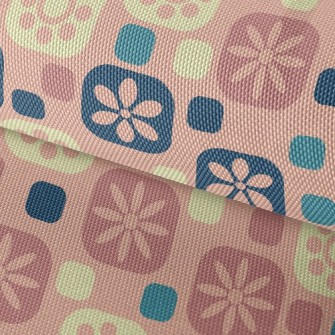 Pink Square Flowers Waterproof Oxford