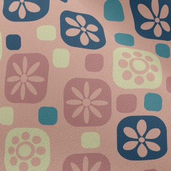 Pink Square Flowers Chiffon