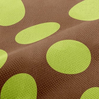 Trendy Mustard Green Dots Performance Linen