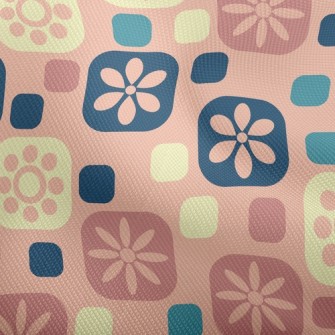 Pink Square Flowers Dobby
