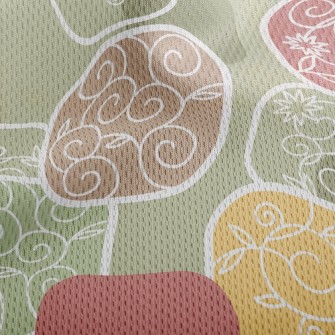 Floral Cubes Athletic Mesh Flat Back