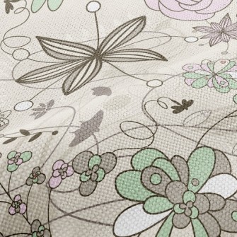 Elegant Rustic Floral Performance Linen