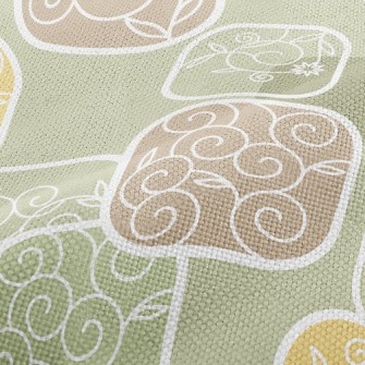 Floral Cubes Performance Linen