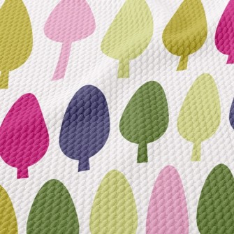 Cute Colorful Tree Birdseye Piqué