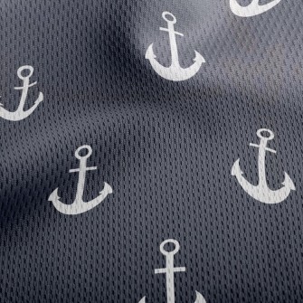 Plain Navy Athletic Mesh Flat Back