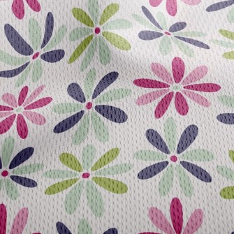 Three-Color Shades Of Floral Athletic Mesh Flat Back