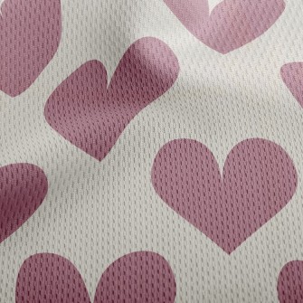 Popular Cute Big Heart Athletic Mesh Flat Back