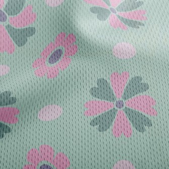 Cute Bicolor Petals Athletic Mesh Flat Back