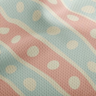 Two-Color Dotted Lines Athletic Mesh Flat Back