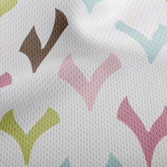 Colorful Geometric Little Hear Athletic Mesh Flat Back