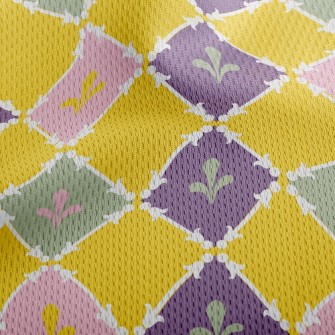 Bright Square Pattern Athletic Mesh Flat Back