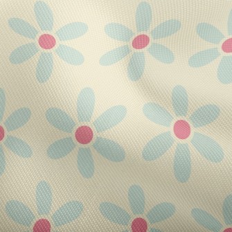 Polka Dot Blue Flower Dobby