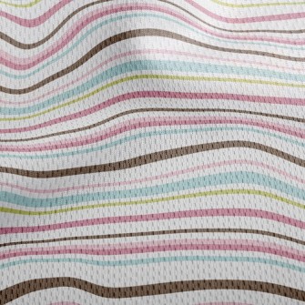 Horizontal Stripes Athletic Mesh Flat Back