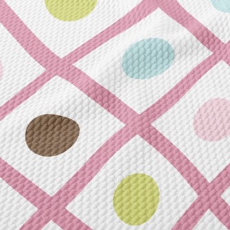 Colorful Lines Dots Birdseye Piqué