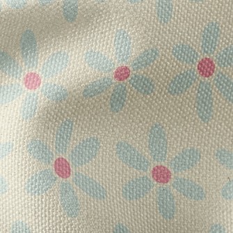 Polka Dot Blue Flower Waterproof Canvas