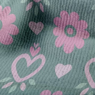 Heart Shaped Round Flower Terry