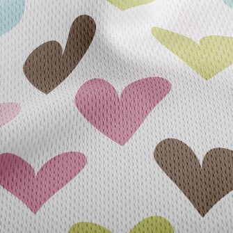 Colorful Little Hearts Athletic Mesh Flat Back