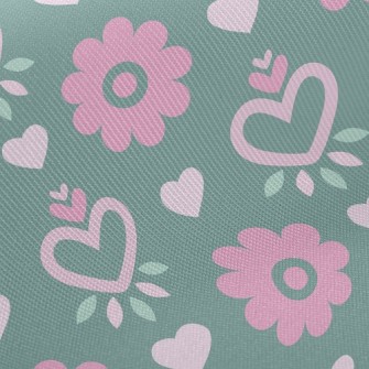 Heart Shaped Round Flower Twill