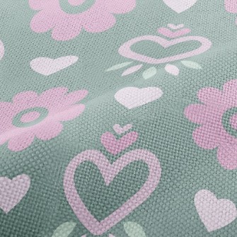 Heart Shaped Round Flower Performance Linen