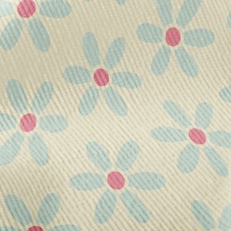 Polka Dot Blue Flower Standard Corduroy