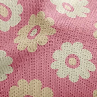 Small Round Flower Athletic Mesh Flat Back