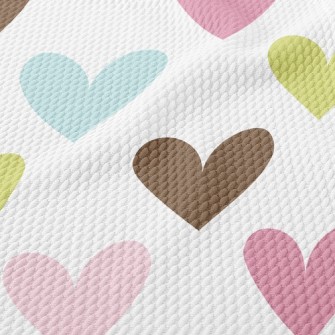 Colorful Little Hearts Birdseye Piqué