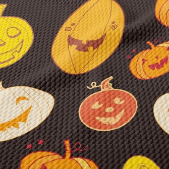Playful Funny Pumpkin Birdseye Piqué