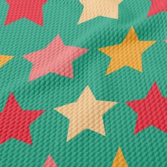 Four Color Arrangement Stars Birdseye Piqué