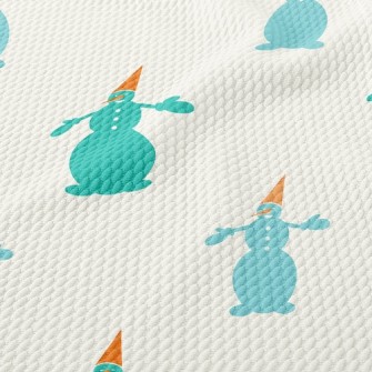 Cute Christmas Snowman Birdseye Piqué