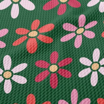 Beautiful Colorful Flowers Birdseye Piqué