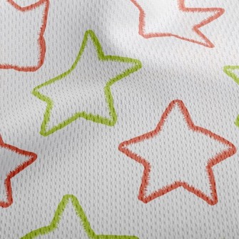 Two-Color Line Stars Athletic Mesh Flat Back