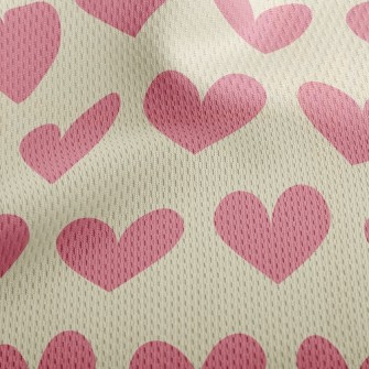 Simple Pink Heart Athletic Mesh Flat Back