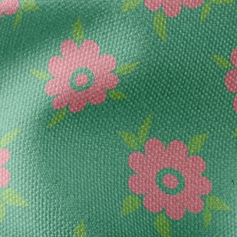 Natural Pink Small Round Flowe Waterproof Canvas