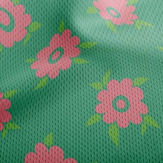 Natural Pink Small Round Flowe Athletic Mesh Flat Back